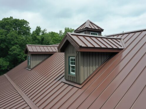 Brown metal roof